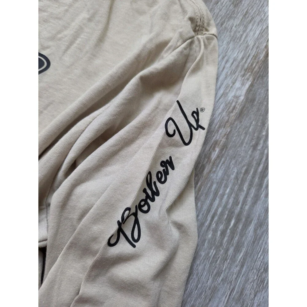 Nike Purdue Boilermakers Cropped Long Sleeve Tee Beige Loose Fit Womens S EUC